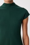 Dik Yaka Kloş Midi Örme Elbise ZÜMRÜT YEŞİLİ LUB0223