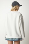Fermuar Detaylı Şardonlu Sweatshirt EKRU LUB0003