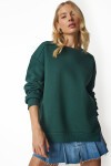 Fermuar Detaylı Şardonlu Sweatshirt HAKİ LUB0003