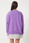 Fermuar Detaylı Şardonlu Sweatshirt MOR LUB0003