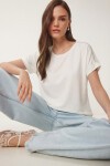 Güpür Detaylı Viskon T-shirt EKRU LRN0006
