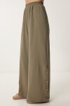 Keten Crop Bluz Pantolon Takım HAKİ LRV0107