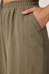 Keten Crop Bluz Pantolon Takım HAKİ LRV0107