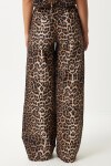 Leopar Desenli Fiyonklu Bluz Pantolon Takım SİYAH BEJ LUL0003