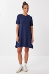 Oversize Basic Triko Elbise LACİVERT LUB0161