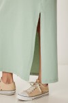 Oversize Basic Yazlık Esnek Örme Elbise ÇAĞLA YEŞİLİ LUB0113