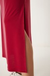 Oversize Basic Yazlık Örme Elbise BORDO LUB0082