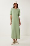 Oversize Basic Yazlık Örme Elbise ÇAĞLA YEŞİLİ LUB0082