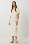 Oversize Basic Yazlık Örme Elbise SARI LUB0082