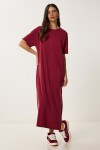 Oversize Basic Yazlık Örme Elbise VİŞNE LUB0082