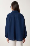 Oversize Müslin Gömlek LACİVERT LRG0027