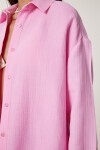 Oversize Müslin Gömlek PEMBE LRG0027