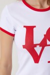 Sloganlı Pamuklu Fit Örme T-shirt BEYAZ LUB0201