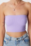 Straplez Fitilli Örme 2li Paket Büstiyer LİLA BEYAZ LUB0211