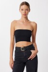 Straplez Fitilli Örme 2li Paket Büstiyer SİYAH BEYAZ LUB0211