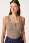 2li Paket Düğmeli Fitilli Örme Atlet KİREMİT VİZON LRN0037