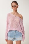 Ajurlu Mevsimlik Triko Bluz PEMBE LYY0092