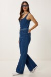 Askılı Kemerli Denim Tulum KOYU MAVİ LVW0001