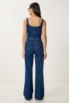 Askılı Kemerli Denim Tulum KOYU MAVİ LVW0001