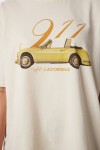 Baskılı Pamuklu Örme T-shirt KREM LUS0149