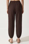 Cepli Rahat Krinkıl Şalvar Pantolon KAHVERENGİ LFW0024