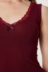 Dantel Detaylı Örme Bodysuit BORDO LZV0016
