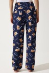Desenli Yumuşak Dokulu Örme Pijama Altı LACİVERT LXR0001