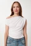 Drapeli Sandy Örme Bluz EKRU LZV0013
