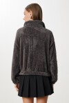 Fermuarlı Peluş Sweatshirt ANTRASİT LZV0019