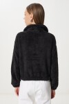 Fermuarlı Peluş Sweatshirt SİYAH LZV0019