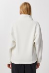 Fermuarlı Şardonlu Örme Sweatshirt EKRU LZV0029