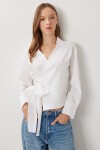 Gömlek Yaka Anvelop Poplin Bluz BEYAZ LZV0040