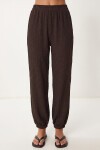 Halter Yaka Bluz Pantolon Krinkıl Takım KAHVERENGİ LFW0027