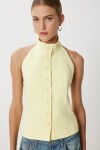 Halter Yaka Dokuma Yelek SARI LYY0096