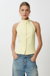 Halter Yaka Dokuma Yelek SARI LYY0096
