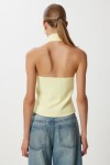 Halter Yaka Dokuma Yelek SARI LYY0096