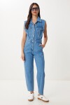 Kapaklı Cepli Denim Tulum AÇIK MAVİ LVW0005