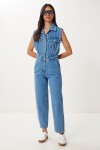 Kapaklı Cepli Denim Tulum AÇIK MAVİ LVW0005