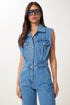 Kapaklı Cepli Denim Tulum AÇIK MAVİ LVW0005