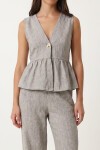 Keten Bluz Pantolon Takım GRİ LAZ0009