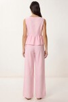 Keten Bluz Pantolon Takım ŞEKER PEMBE LAZ0009