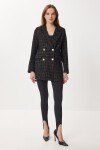 Kruvaze Vatkalı Tüvit Blazer Ceket SİYAH LXA0030