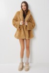 Oversize Suni Kürk Kaban CAMEL LVW0008