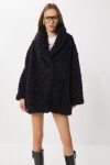 Oversize Suni Kürk Kaban SİYAH LVW0008