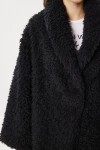 Oversize Suni Kürk Kaban SİYAH LVW0008