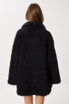 Oversize Suni Kürk Kaban SİYAH LVW0008