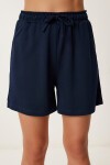 Polo Yaka Basic Örme Şort Takım LACİVERT LUS0159