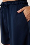 Polo Yaka Basic Örme Şort Takım LACİVERT LUS0159