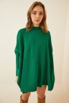 Yandan Yırtmaçlı Oversize Panço Kazak YEŞİL LYY0016