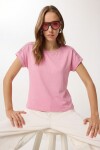 2’li Paket Güpür Detaylı Viskon T-shirt SİYAH PEMBE LRN0067